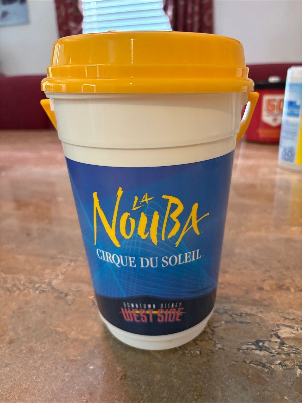 Disney La Nouba Cirque du Soleil Yellow & Blue Souvenir Cup